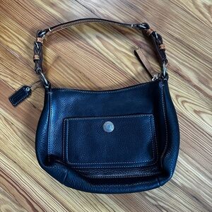 Coach Black and Tan Leather Bag
